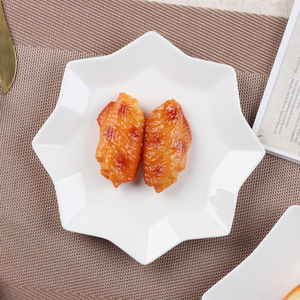 Platos de cena con borde de oro blanco de cerámica de nueva forma, plato único de porcelana fina para fiesta de boda - Product Image 3