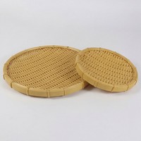 Panier de rangement suspendu en rotin tressé PP, plateau rond de service, organisateur de fruits, pain et collations pour la maison, la cuisine, la salle de bain, l'hôtel, l'exposition