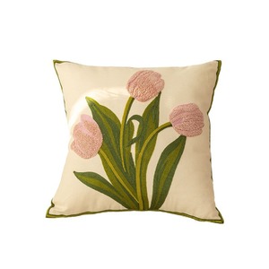 Federe <span class=keywords><strong>per</strong></span> <span class=keywords><strong>cuscini</strong></span> ricamate in tela ricamata a fiori temi decorativi europei federa quadrata 18x18 pollici cuscino floreale - Product Image 6