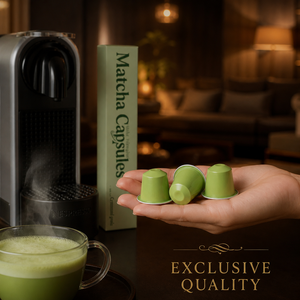 Capsules de Matcha Nootropique Bio Compatibles avec les Machines Nespresso – Soutien Concentration et Bien-être – Dosettes de Thé Vert en Vrac - Product Image 1