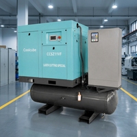 Compresseur d'air refroidi par air lubrifié pour découpe laser CNC 15-22kW 16 bars avec sécheur, récepteur et filtration intégrés