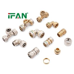 Muestras gratuitas IFAN: Conexiones de latón <span class=keywords><strong>multicapa</strong></span>, codo y t de compresión de latón de <span class=keywords><strong>16</strong></span>-32 mm - Product Image 1