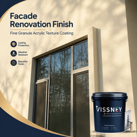 Peinture liquide acrylique anti-humidité à texture granulaire pour façades extérieures, rénovation des murs d'hôtels, d'appartements et de villas