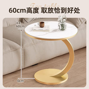 Marble <b>Side</b> <b>Table</b> <b>Round</b> Gold Base Living Room Sofa <b>Table</b> <b>Small</b> Coffee <b>Table</b> Durable Design - Product Image 3