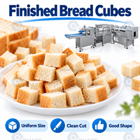 Fabricant de machine à découper les croutons pour la production de cubes de pain de mie en boulangerie commerciale avec convoyeur, machine industrielle de découpe de pain en cubes