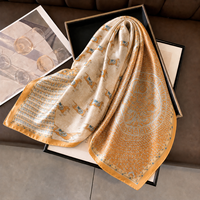 Foulard en Soie Imprimé Personnalisé Motif Floral Rétro 100% Soie de Mûrier Carré 140cm Châle de Luxe en Soie Satinée pour Femme Vente en Gros Mode