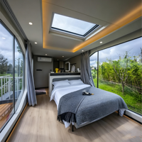 Maison Modulaire Préfabriquée Conteneurisée Capsule Spatiale Hôtel Commercial Structure en Acier Léger Ignifuge Respirante Moderne