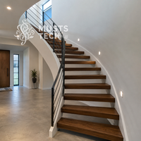 Escalier Courbé de Luxe sur Mesure pour Villa Designer, Conception Directe Usine en Collaboration