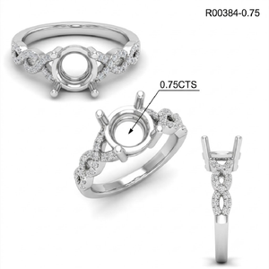 Anillo de Oro Blanco de 18K con Diseño de Espiral y Diamantes en los Hombros, Joyería Fina para Novias, Venta al por Mayor, Diamante Natural Certificado - Product Image 5