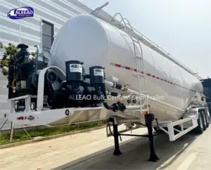 ALEEAO Factory direct sale 35 cbm 45m3 4 axles 60m3 Cement Tanker dry bulk cement remolque silo semi trailer with V Shape