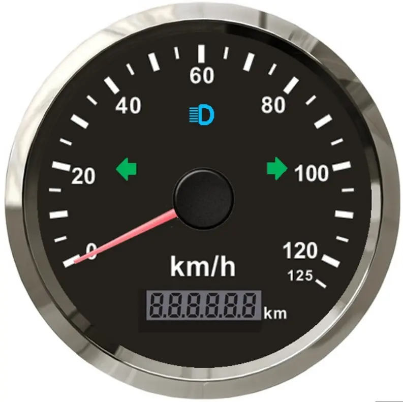 ELING GPS velocímetro cuentakilómetros 0-125 km/h kilometraje restablecer para coche camión de la motocicleta ATV UTV 85MM