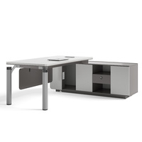 Meubles de bureau modernes de luxe, table de direction en forme de L, table de réunion, bureau de direction moderne avec gestion des câbles