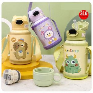 316 Stainless Steel Water Cup with Straw Bounce Cup Portable Kids Thermos Cup - Product Image 2