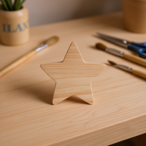 Base a Stella in Legno Ilan 15cm Spessore 5mm per Decorazioni Artigianali - Product Image 2