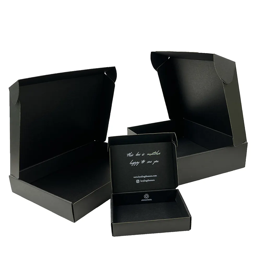 Cierre de tapa de caja de envío MOQ bajo personalizado, caja de regalo negra caja de regalo de cartón con cajas de cartón plegables