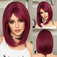 Envío Directo, Peluca de Cabello Lacio hasta los Hombros, Estilo Europeo Americano, Hecha a Máquina, para Mujer, con Flequillo Lateral, Color Rubio