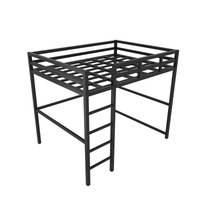 Lit Loft Double Couche Art Simple Lit Cadre Doux avec Appartement Simple Gain de Place Bureau Bas Maison Chambre Style