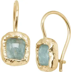 14K 18K Gold Plated Sterling Silver 925 Silver Fancy Aquamarine Stud Earrings Aquamarine Earrings For Women