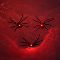 Jouet araignée LED pour Halloween, décoration de fête, accessoire d'araignée noire simulée