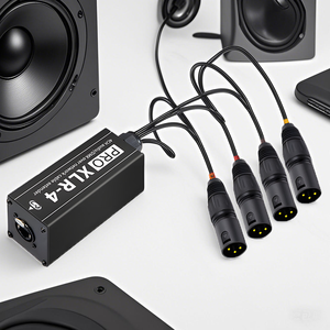 جهاز تمديد احترافي <span class=keywords><strong>4</strong></span> قنوات من XLR إلى RJ45 صندوق CAT6 محمي لنقل الشبكة لإضاءة المسرح DMX512 إشارة صوتية Baluns - Product Image 2