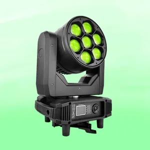 בקרת לד בודדת B-EYE 7*40w rgbw זום שטיפת LED אור ראש נע