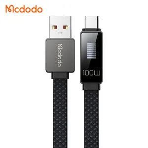 Mcdodo kabel telepon 498, USB C 100W 6A cek cepat QC 3.0 4.0 Pengisian daya irama LED kecepatan kabel Data USB Tipe C UNTUK Samsung