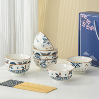 Bol en céramique à impression colorée et logo personnalisé vaisselle bols à soupe et salade de riz coffret cadeau de vaisselle de fête en porcelaine