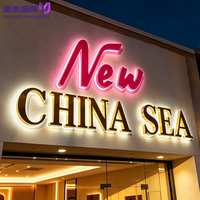 Letrero Luminoso LED con Borde Metálico Personalizado, Retroiluminado y con Iluminación Frontal, Letras de Canal LED, Cara Acrílica Impermeable, Letrero Publicitario para Negocios y Tiendas