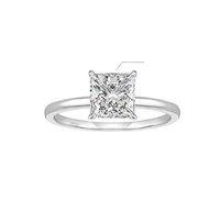 Mode Simple Design Fine Jewelry 925 Sterling Silver Princess Cut 5A Zircon Bagues de fiançailles de mariage pour les femmes
