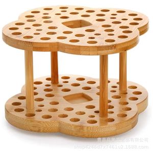 Wooden Pencil Storage Rack 360 Degree Rotating <b>Desktop</b> Organizer For Stationery Holders - Product Image 5