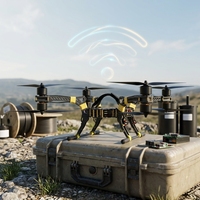 Small Volume, Low Flight Wind Resistance Compact Tether Uav Fiber Winding Reel Lightweight Reinforced Tether Fiber Cylider