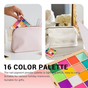 Paleta de arte para uñas, 16 colores, polvo de pigmento para uñas, polvo de pigmento luminoso colorido para uñas, polvo brillante para decoración de uñas - Product Image 6