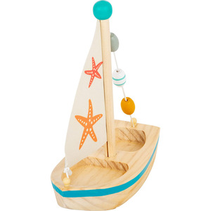 Ensemble éducatif de bateau à voile en bois 2 figurines d'animaux pour enfants favorise le jeu imaginatif - Product Image 2