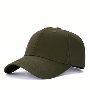 Casquette de baseball 6 panneaux vert olive en polyester/coton, ajustable 56-58 cm, avec logo personnalisé imprimé, design uni - Product Image 1