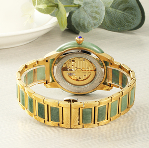 Relojes Mecánicos Automáticos de Lujo de Fabricante Chino para Hombre y Mujer, Esfera Esqueleto, Reloj de Jade Natural - Product Image 4