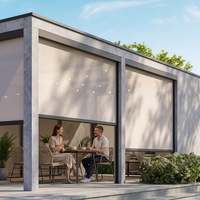 Stores cellulaires modernes horizontaux en plastique intégrés électriques pour extérieur, anti-UV, imperméables, avec fermeture éclair et télécommande