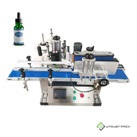 Machine d'étiquetage adhésive pour bouteilles rondes, table de convoyage, applicateur d'étiquettes pour bouteilles de cosmétiques