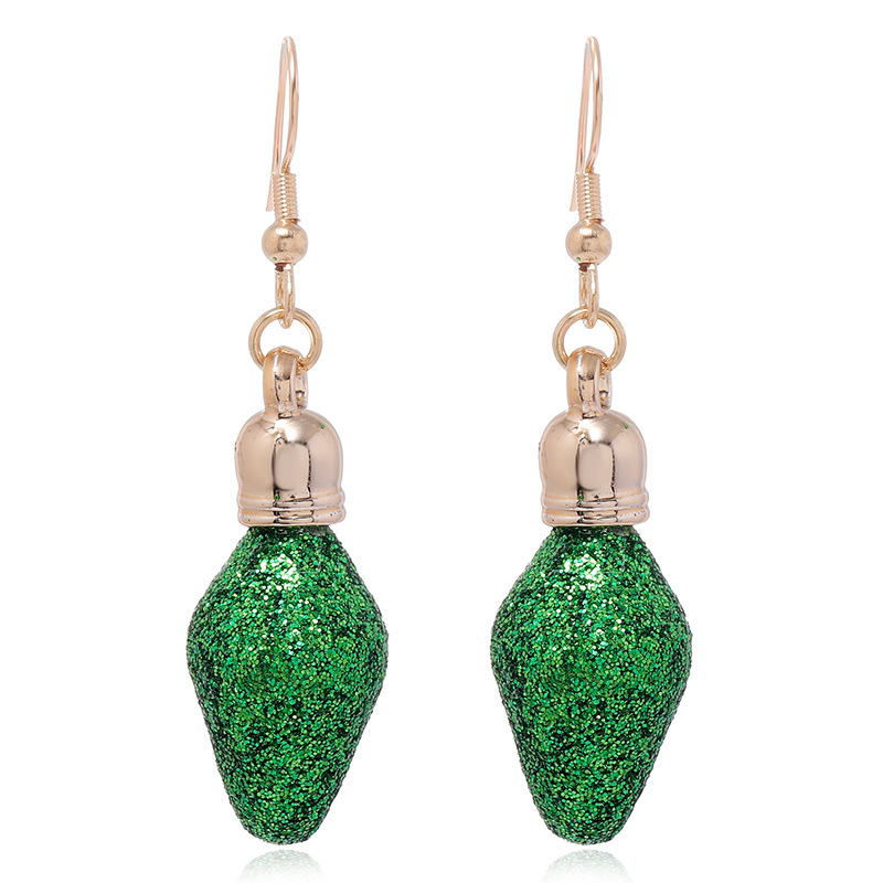 Boucles d'oreilles Noël ampoule verte