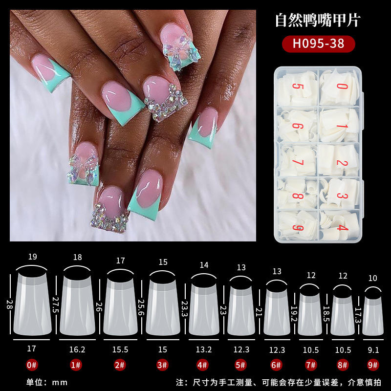 H095-38สีธรรมชาติเล็บขนเป็ด500ชิ้น