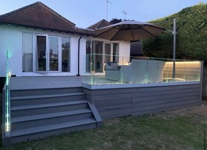 Grade de Vidro Temperado de 12Mm 15Mm 16Mm Sem Moldura para Exterior, Balustrada de Vidro para Varanda com Luz LED - Product Image 6