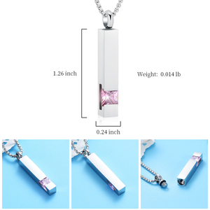 Kalung Kubus untuk Abu Jenazah Wanita Pria, Liontin Kenangan Batu Kelahiran, Locket Kenang-kenangan untuk Abu Jenazah Manusia atau Hewan Peliharaan - Product Image 5