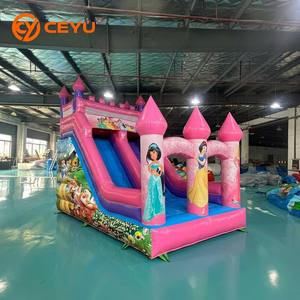 บ้านลมเป่าลมรูปปราสาทเจ้าหญิง Ceyu พร้อมสไลเดอร์ บ้านเด้งดึ๋งสีชมพูม่วง สำหรับงานปาร์ตี้เด็ก ให้เช่า ขายส่ง - Product Image 1