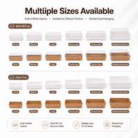 Contenants alimentaires rectangulaires en papier kraft jetables avec couvercles en plastique pour emballage à emporter