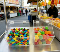 Boîte de rangement en acrylique transparente de qualité alimentaire pour bonbons, collations et produits secs, boîte de rangement pour la vente au détail et l'usage domestique