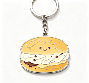 <b>Custom</b> Zinc Alloy Burger <b>Keychain</b> Enamel Metal Keyring Personalized Logo Souvenir Gift for Promotion - Product Image 3