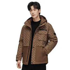 Yufan 패션 스타일 남성 호흡기 자켓 도매 겨울 자켓 컬러 차단 다운 재킷 90 오리 다운 남성 트렌드 자켓 겨울
