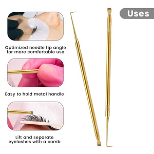 Herramienta de Lifting de Pestañas Dorada de Acero Inoxidable con Peine Pequeño, Herramienta de Separación para Lifting de Pestañas, Instrumentos de Cuidado Personal - Product Image 5
