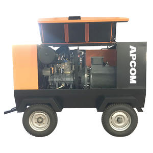 電動エアコンプレッサーポータブルスクリューモバイルマイニングAPCOM 18bar 425CFM 150hp 110kwポータブルスクリューエアコンプレッサー - Product Image 2