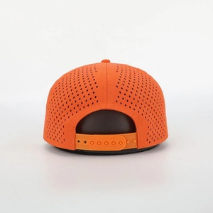 Custom High Quality Embroidery Logo Polyester Hat 5 Panel Laser Cut Hole Flat Brim Gorras <b>Waterproof</b> Metal Buckle Baseball <b>Cap</b> - Product Image 5
