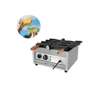 Machine à gaufres taiyaki en acier inoxydable avec moules de cuisson antiadhésifs